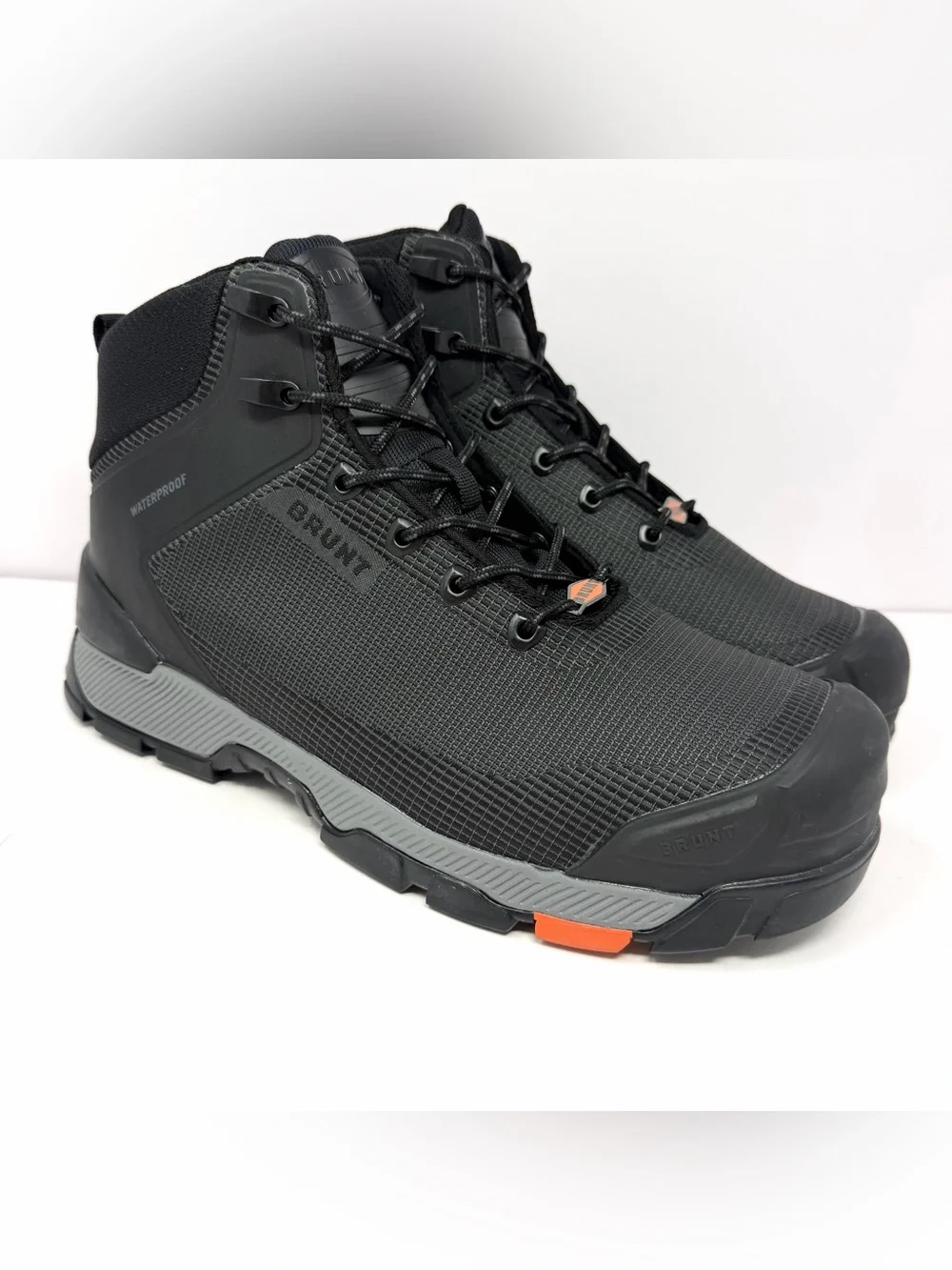 Brunt Men’s Ryng 6” Safety Toe Work Boots Sz 12 Black Waterproof Slip Resistant